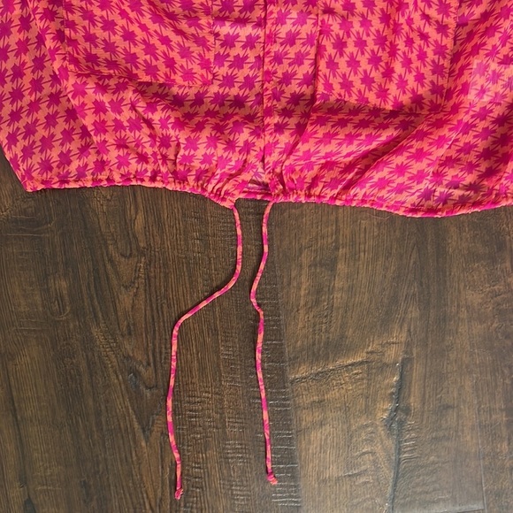 free people pink print cropped sheer top - Picture 9 of 12